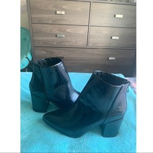 Black Snakeskin Booties